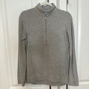 PETER MILLAR Long Sleeve Half Zip Lightweight Pullover Sweater Gray | Small